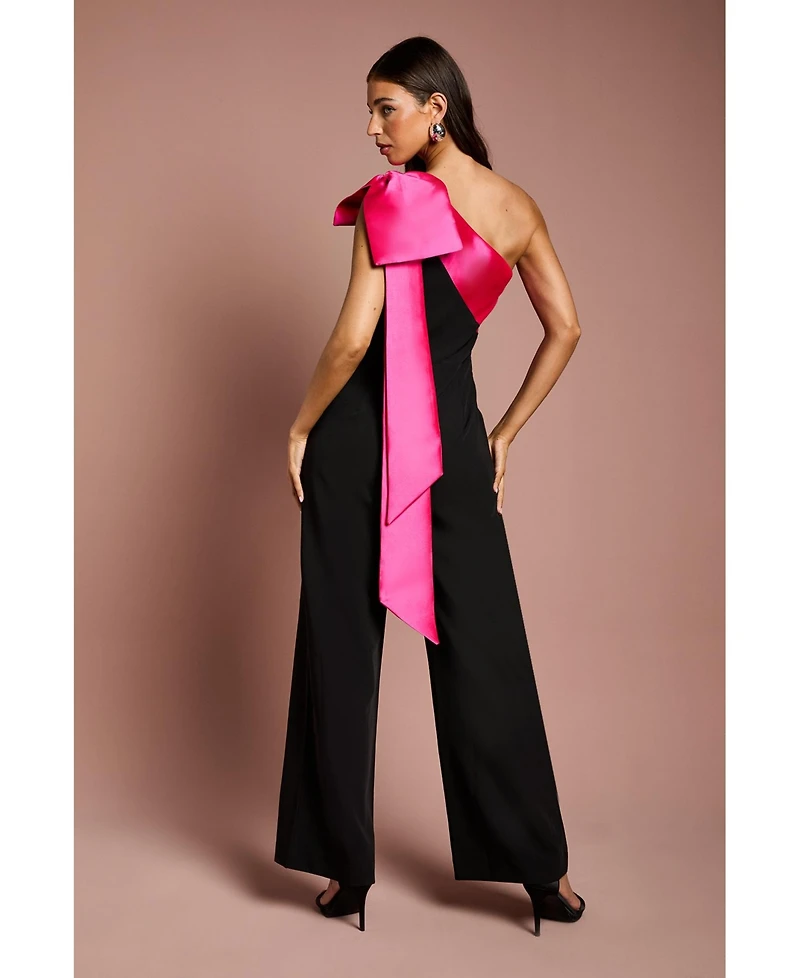 Coast Women's Bow One Shoulder Wide Leg Jumpsuit