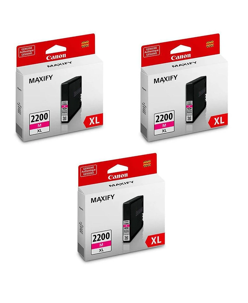 Canon Pgi-2200 Xl Magenta Pigment Ink Tank for for iB4020, iB4120, MB5020, MB5120, MB5320, MB5420 Maxify Series Printers, 3-Pack