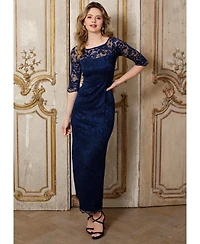 Alie Street London Women's Lila 3/4 Sleeve Lace Maxi Gown