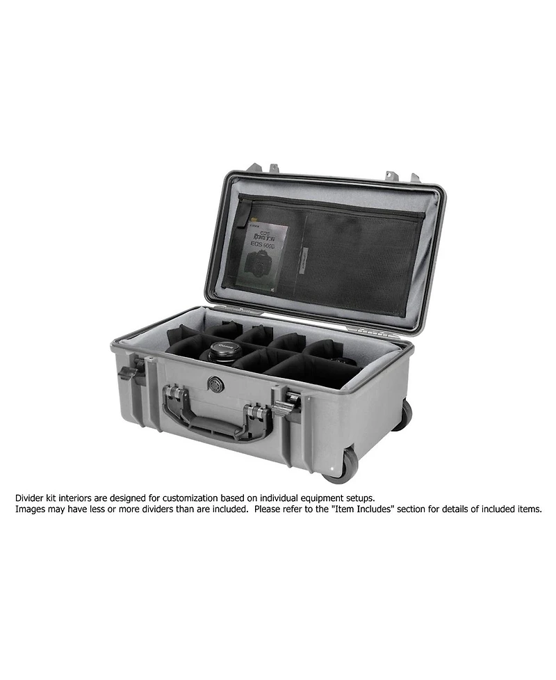 Porta Brace Pb-2550DSLRP Wheeled Hard Case with Premium Divider Kit, Silver Platinum