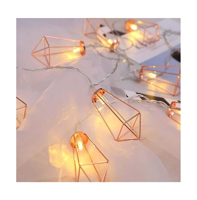 Twinkle Star Led Diamond String Lights Battery Operated Geometric Lamps Decor