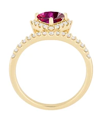 Macy's Lab-Grown Ruby (5/8 ct. t.w.) and Lab-Grown White Sapphire (3/8 ct. t.w.) Ring in 14K Gold Over Sterling Silver