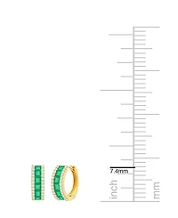 Macy's Emerald (1-1/3 ct. t.w.) and Diamond (1/4 Earrings 14K White Gold
