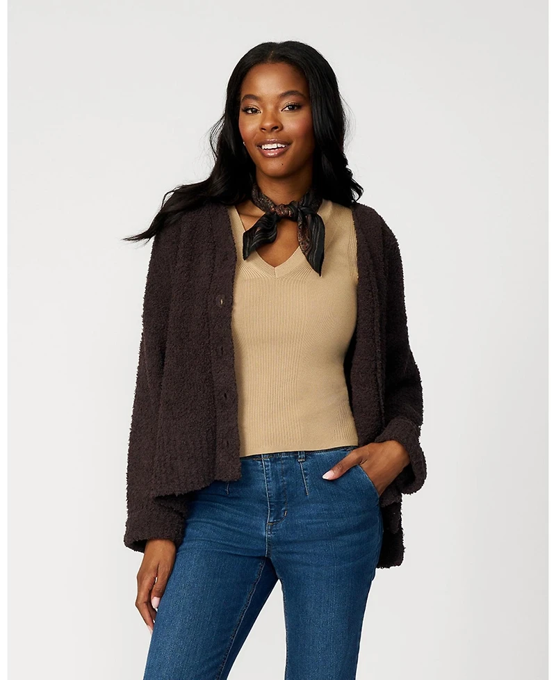 Cable & Gauge Women's Cozy Luxe Lounge Hooded Cardigan