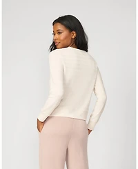 Cable & Gauge Women's Crewneck Tonal Stripe Pullover Sweatshirt