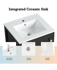 Casainc 20" Bathroom Vanity with Sink, Soft Closing Door, Storage Rack and One Drawer, Cabinet