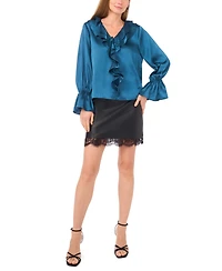 Vince Camuto Women's Ruffled V-Neck Bell-Sleeve Blouse