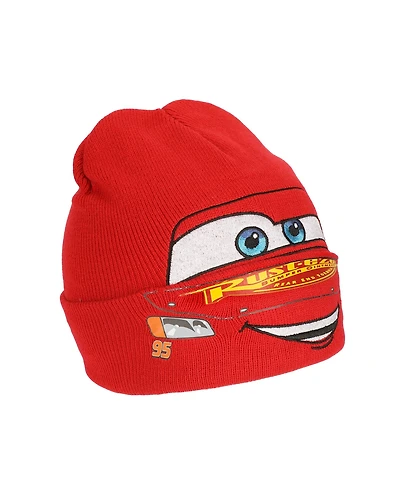 Cars Men's Lightning Mcqueen Face Cuff Beanie