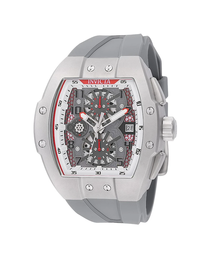 Invicta Men's 48026 Invicta Racing Quartz 3 Hand White, Grey, Transparent Dial Watch