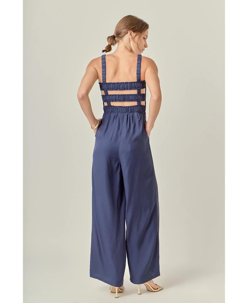English Factory Women's Elastic Strap Detail Jumpsuit