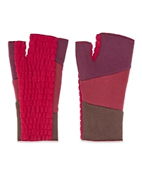Feelgoodz Women's Artisan Crafted Fleece Lined Color Block Fingerless Gloves