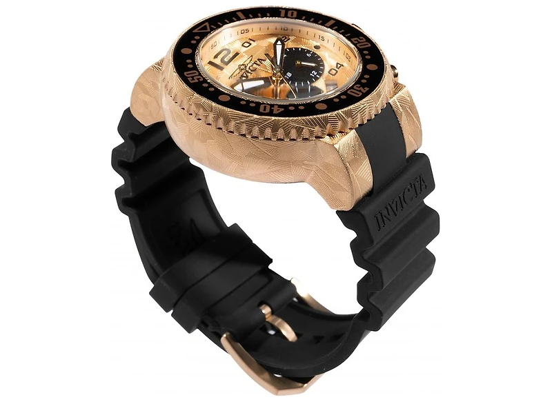 Invicta Men's 48618 Pro Diver Quartz Chronograph Gold, Black Dial Watch