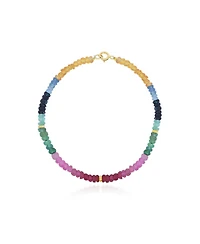 The Lovery Rainbow Gemstone Bead Bracelet 14K Gold