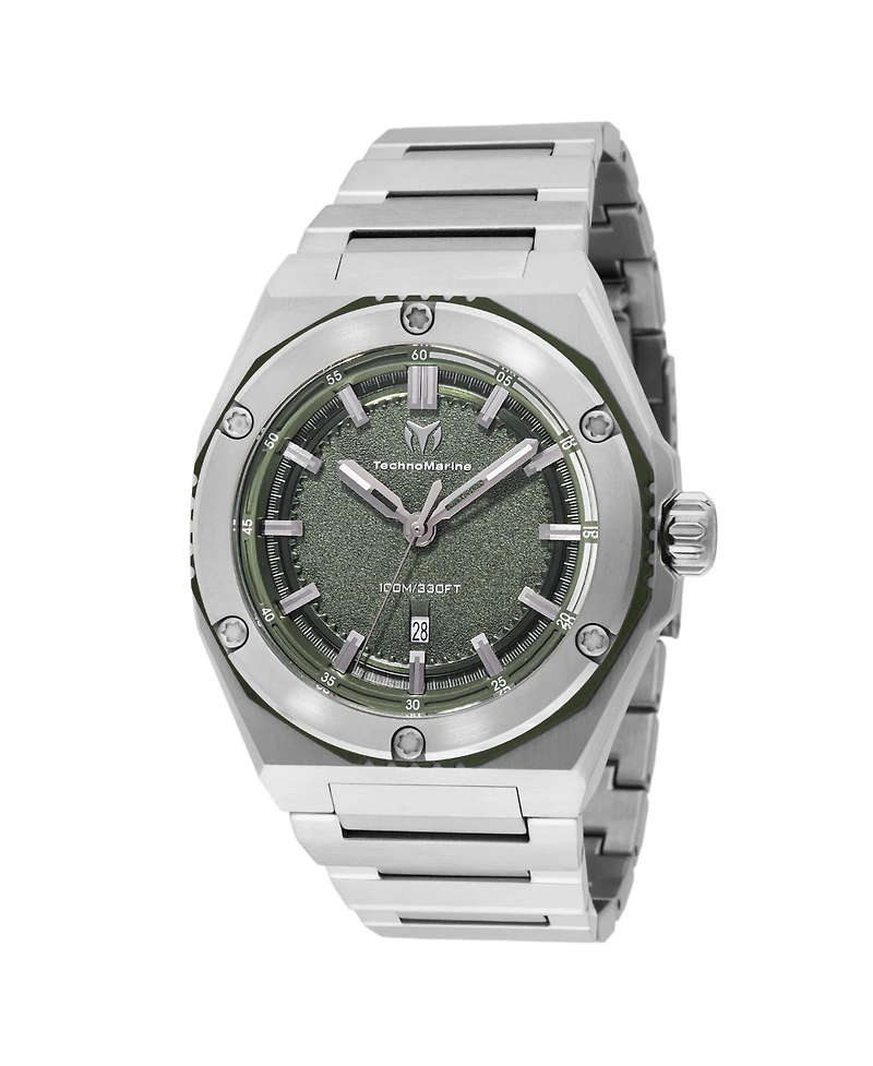 Technomarine Men's Tm-416075 Coral Quartz Olive Green Dial Watch