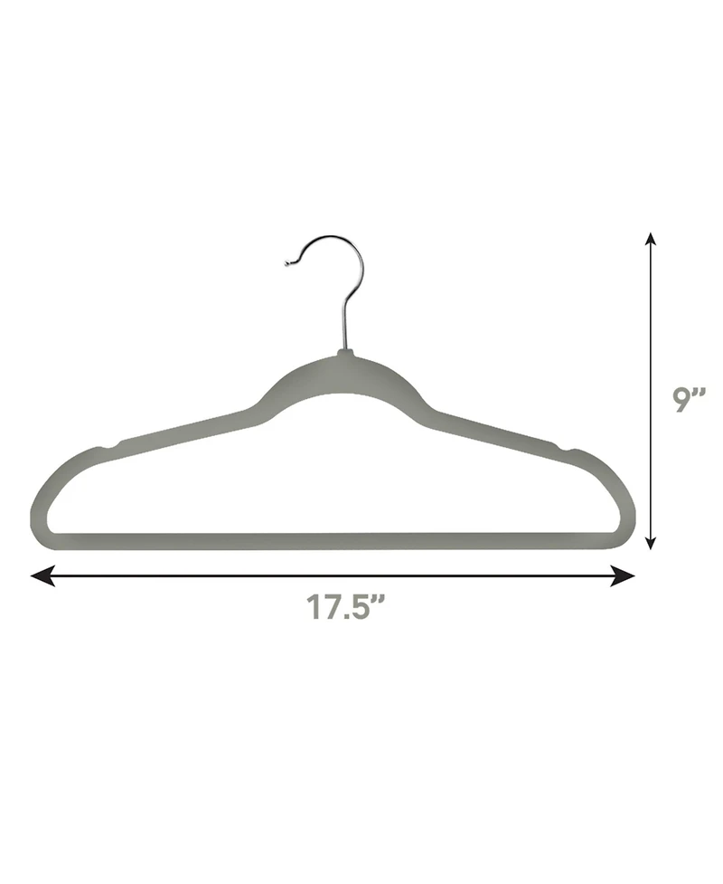 Elama Home 100 Piece Velvet Slim Profile Heavy Duty Felt Hangers with Stainless Steel Swivel Hooks Pink