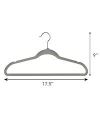 Elama Home 100 Piece Velvet Slim Profile Heavy Duty Felt Hangers with Stainless Steel Swivel Hooks Pink