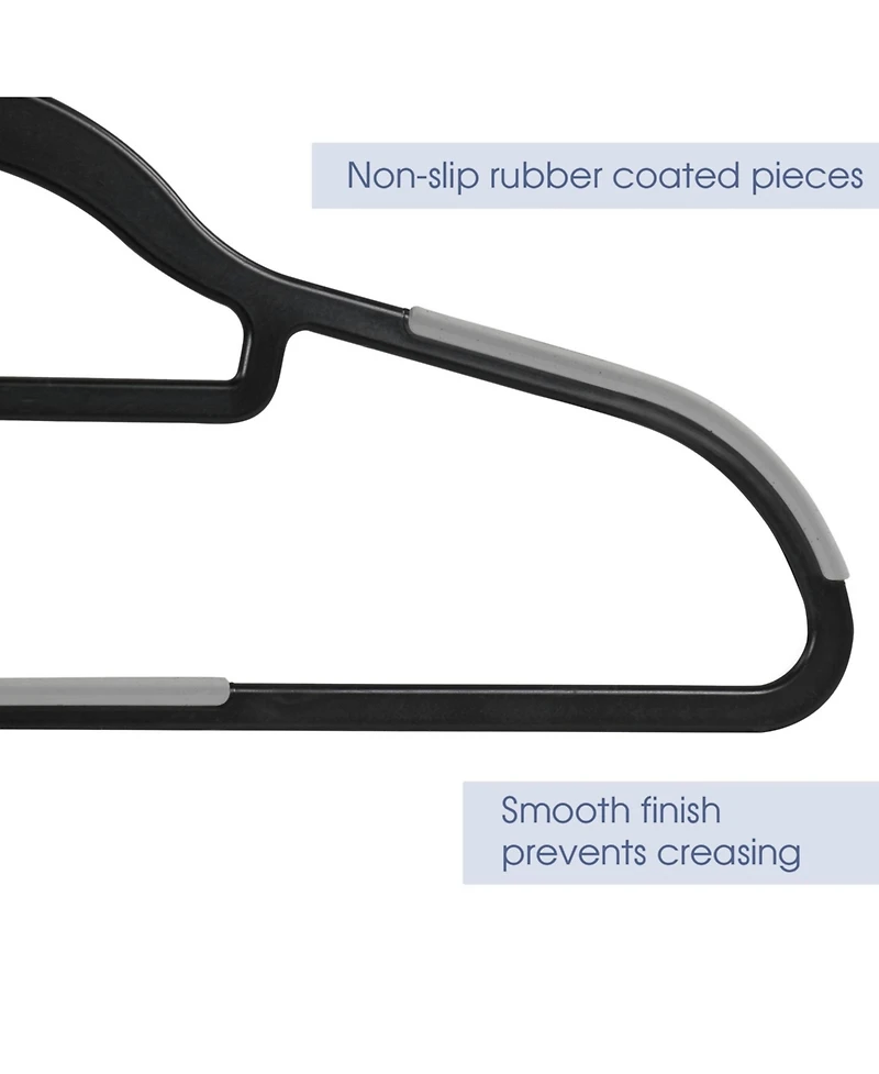 Elama Home 50 Piece Plastic Non Slip Hanger in Black and Gray