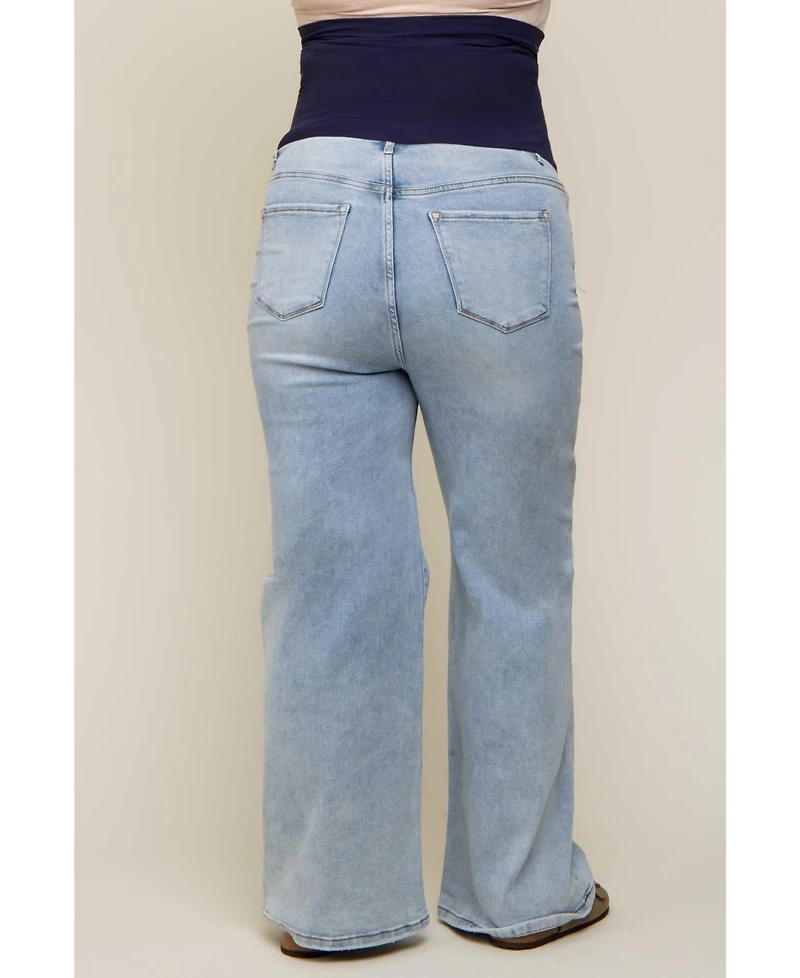Pinkblush Plus Light Blue Wide Leg Jeans