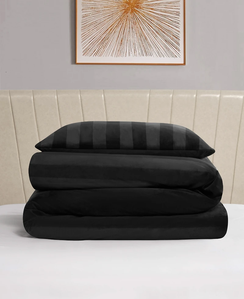 Juicy Couture Jenny Velour Striped Jacquard 2-Pc. Duvet Cover Set, Twin/Twin Xl