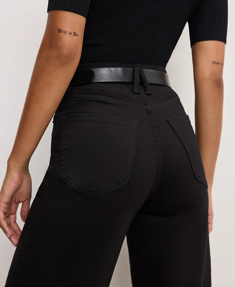 Good American Women's Cropped Palazzo Jeans