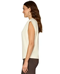 Democracy Petite Extended Cap Sleeve Rhinestone Top