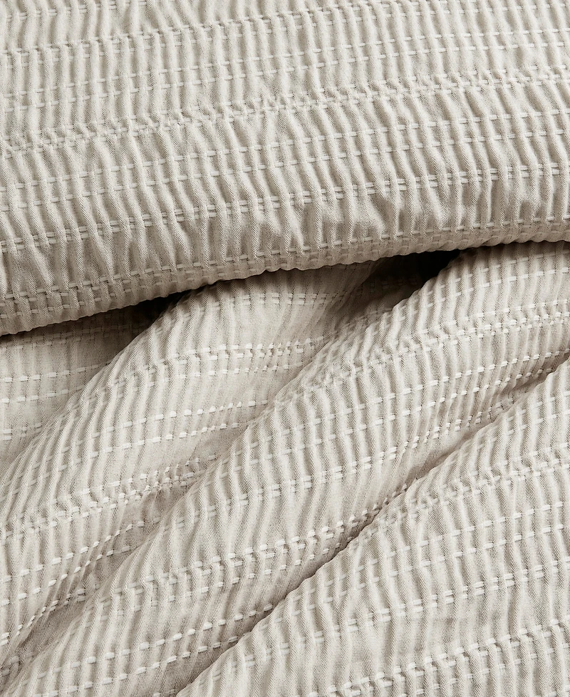 Kenneth Cole New York Stitched Gauze Jacquard -Pc. Duvet Cover Set