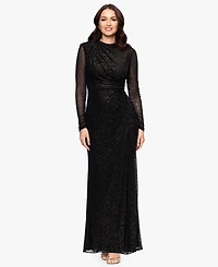 Betsy & Adam Women's Mock Neck Gown