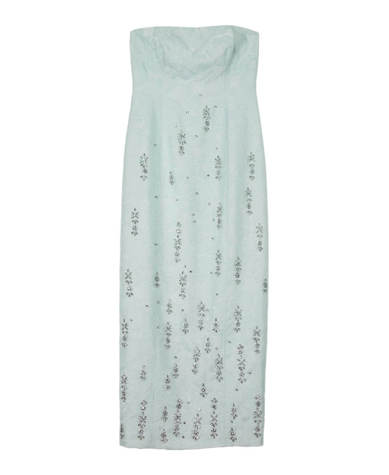 Karen Millen Crystal Embellished Strapless Midi Dress
