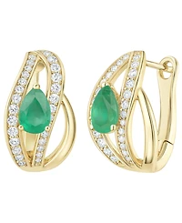 Macy's Emerald (5/8 ct. t.w.) and Diamond (1/3 Drop Earrings 14K Gold (also White Sapphire & Ruby)