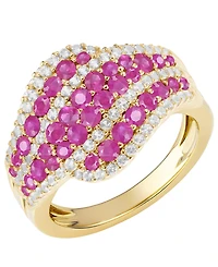 Macy's Emerald (1 ct. t.w.) and Diamond (1/2 Ring 14K Gold (also White Sapphire & Ruby)