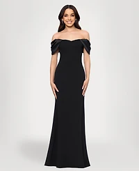 Blondie Nites Juniors' Off-The-Shoulder Center-Back Zipper Dress