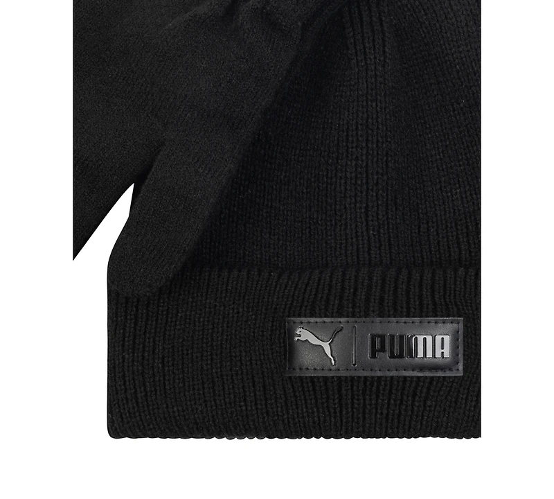 Puma Men's 2-Piece Cuff Beanie and Gloves Set