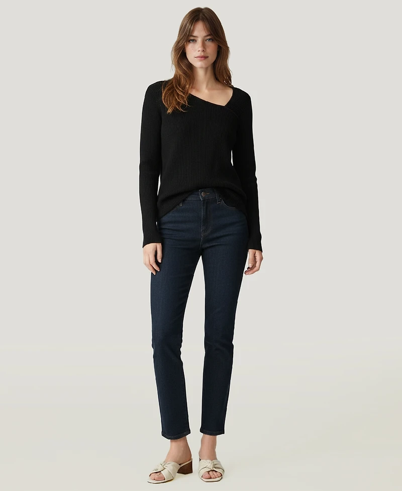 Naadam Women's Fitted Asymmetrical Sweater