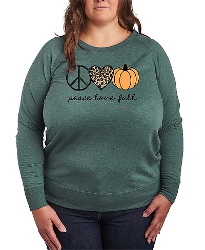 Hybrid Apparel Peace Love Fall Pumpkin Women's French Terry Long Sleeve Shirt