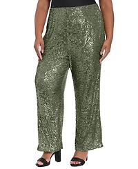 Muse Plus Sequined Pull-On Pants