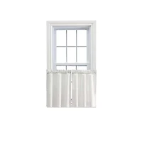 Ellis Stacey 1.5" Rod Pocket High Quality Fabric Solid Color Window Tailored Tier Pair 56"x36" Ice Cream