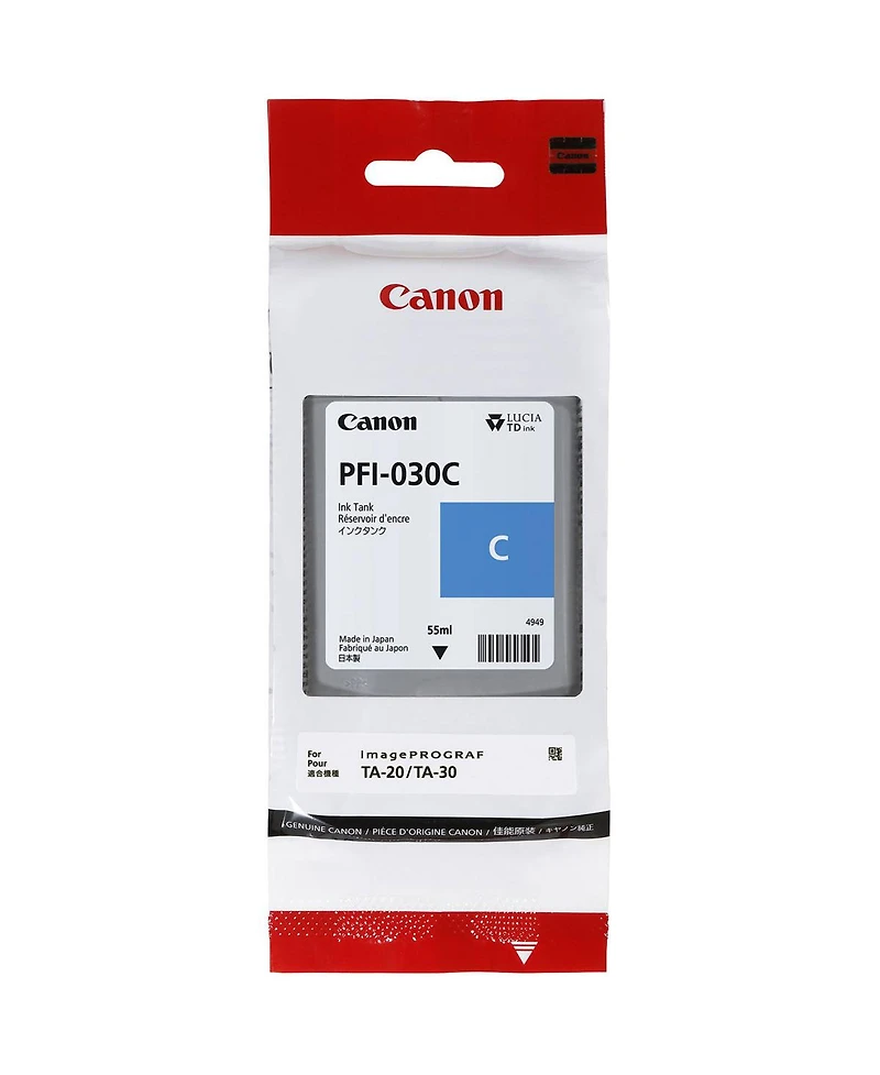 Canon Pfi-030 Pigment Ink Tank Kit for Select imagePROGRAF PRO Series, Includes Matte Black/Black/Magenta/Cyan/Yellow