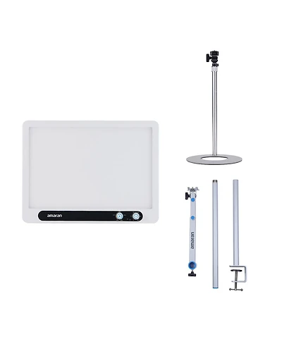amaran Verge 26W Bi-Color Led Light Panel, White, Bundle with Base Stand and Desk Clamp Stand