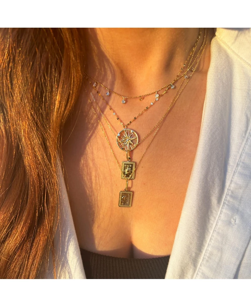 The Lovery Gold Sun Tag Necklace 14K Gold