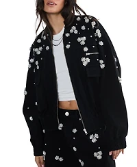 Nasty Gal Embellished Flower Applique Jacket