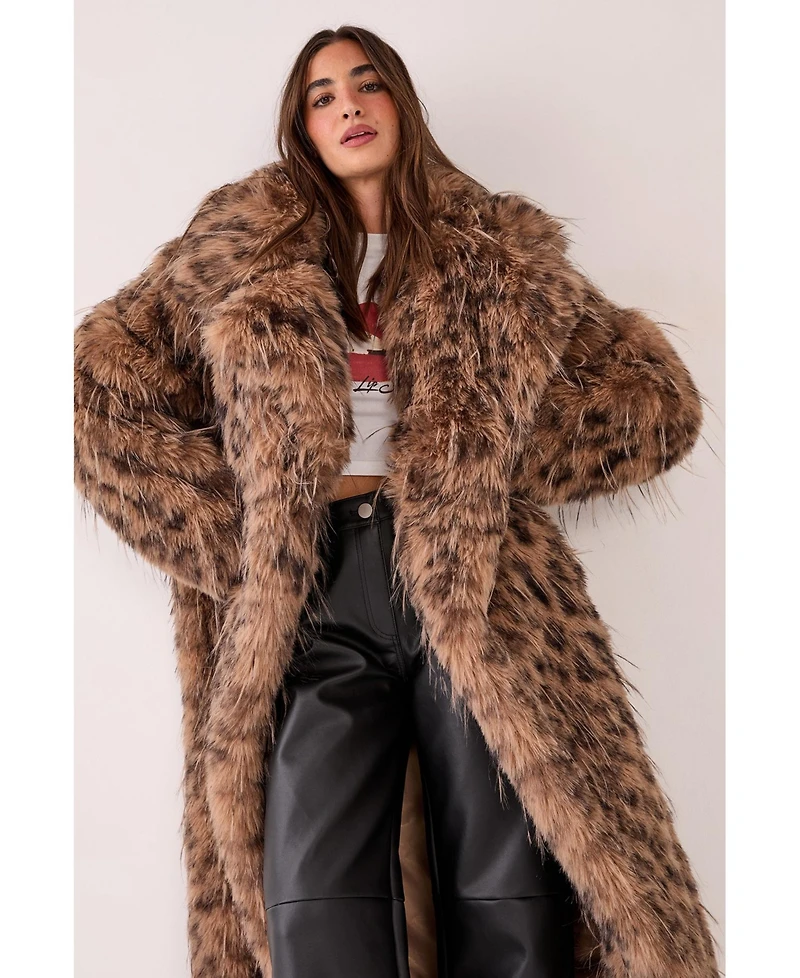 Nasty Gal Faux Fur Longline Coat