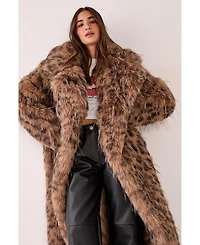 Nasty Gal Faux Fur Longline Coat