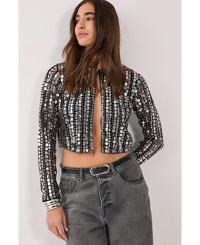 Nasty Gal Women's Beaded Long Sleeve Jacket