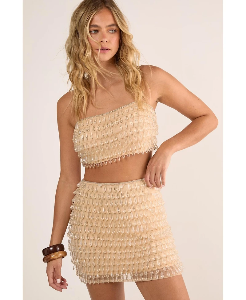 Nasty Gal Women's Droplet Embellished Mini Skirt