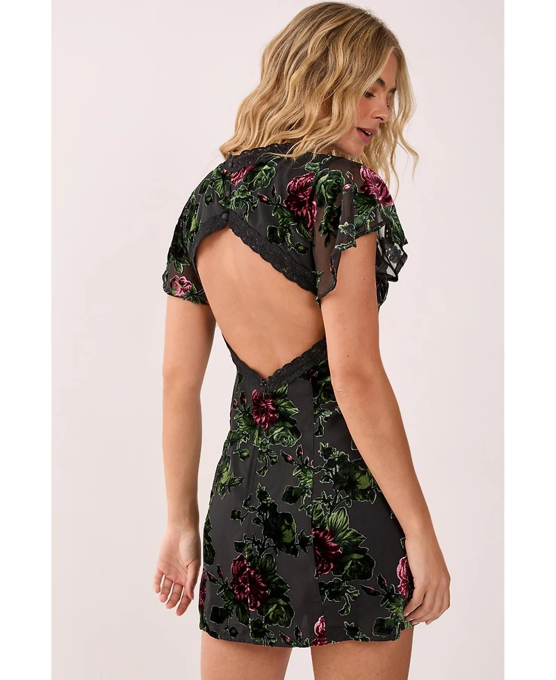 Nasty Gal Women's Lace Trim Cut Out Mini Dress
