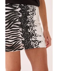 Nasty Gal Women's Zebra Ombre Hand Embellished Mini Skirt