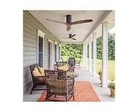 52-inch Modern Brown 3-Blade Flush Mount Fans Supports Remote Control 6-Speed Arbitrary Adjustment and Timing Function