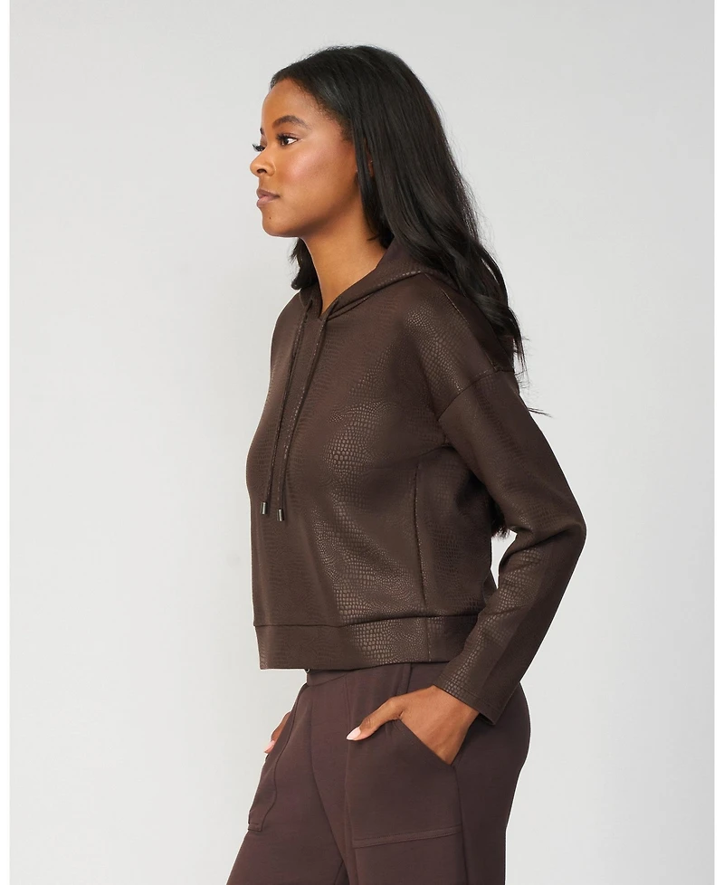Cable & Gauge Women's Coated Bubble Hem Hoodie