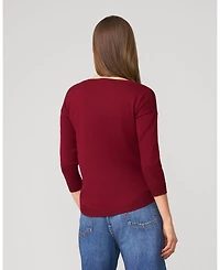 Cable & Gauge Women's Wineglass Drop Shoulder Tunic Sweater