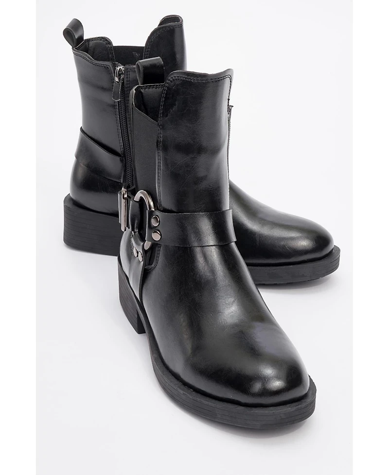 Prologue Shoes Stone Buckled Zip Ankle Boot (Women)